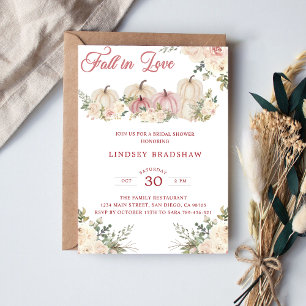 Invitation Tomber dans l'amour Fête des mariées minimaliste