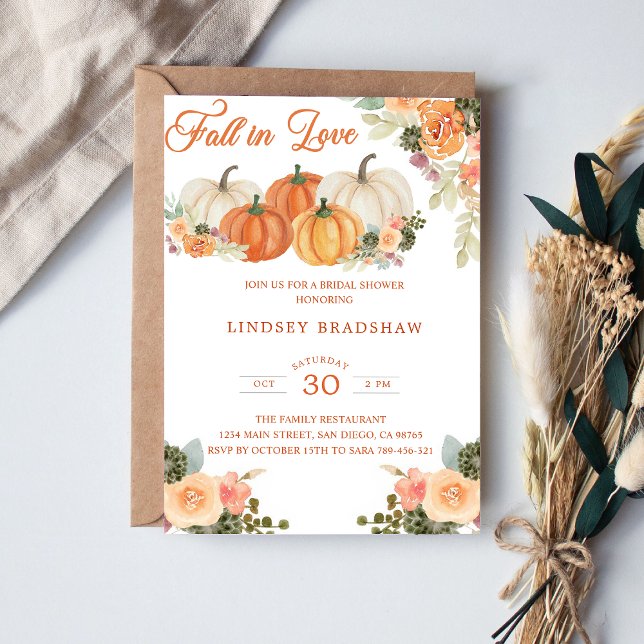 Invitation Tomber dans l'amour Fête des mariées minimaliste (Créateur téléchargé)