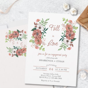Invitation Tomber dans l'amour Fleurs d'automne
