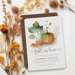 Invitation Tomber dans l'amour Rustique Citrouille engagement