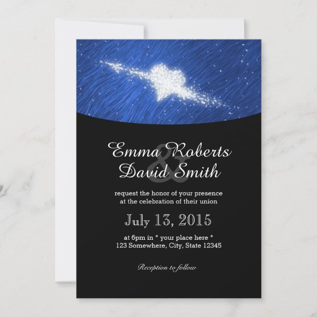 Invitation Tomber dans l'amour Starry Mariage de nuit (Devant)