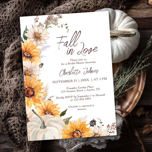 Invitation Tomber dans l'amour Sunflower Daisy Fête des marié (Créateur téléchargé)
