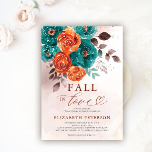 Invitation Tomber dans l'amour Terracotta Turquoise Fête des 