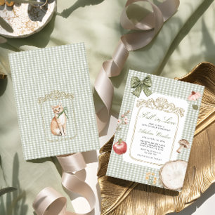 Invitation Tomber dans l'amour Vintage Baby shower de taille 