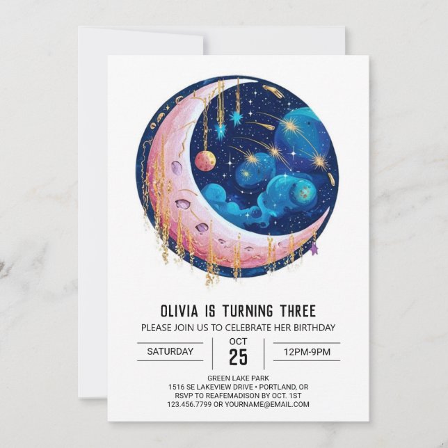 Invitation Tomber les étoiles de Nebula numérique Anniversair (Devant)