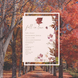 Invitation Tombez amoureux Baby Shower Automne Petit Citrouil
