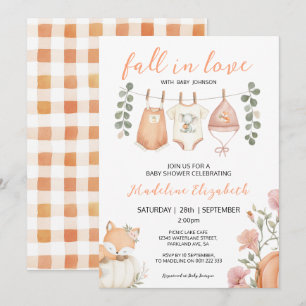 Invitation Tombez Amoureux Baby Shower Linge de Maison Automn
