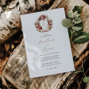 Invitation Tombez Amoureux Crête de Mariage des Fleurs Auto