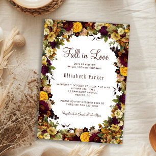 Invitation Tombez amoureux de la douche nuptiale florale auto