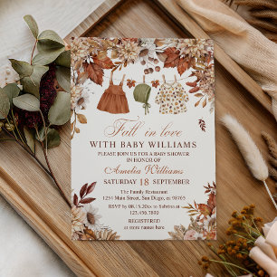 Invitation Tombez amoureux de la lingerie de bébé automne rus