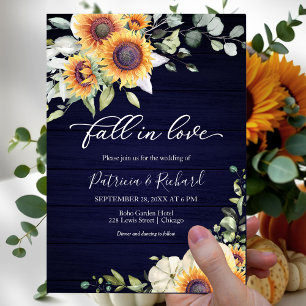 Invitation Tombez amoureux de la verdure Tournesols Mariage