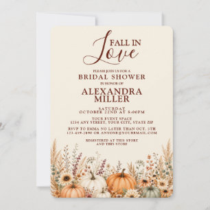 Invitation Tombez Amoureux Fête de Mariage Florale Rustique d