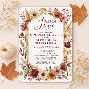Invitation Tombez Amoureux Fleur Sauvage Floral Bohème Douceu