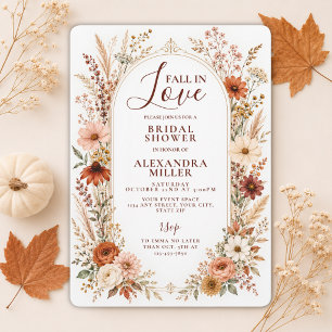 Invitation Tombez Amoureux Fleur Sauvage Floral Boho Enterrem