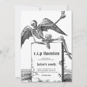 Invitation Tombstone RIP Twenties 20s Drôle 30e Anniversaire