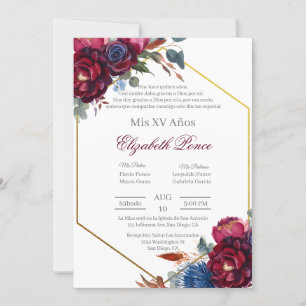 Invitation Ton bijou avec cadre Quinceañera