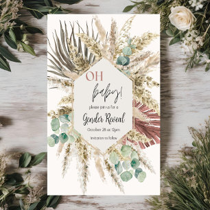 Invitation Tonalité neutre Boho Pampas Genre Reveillez Invita