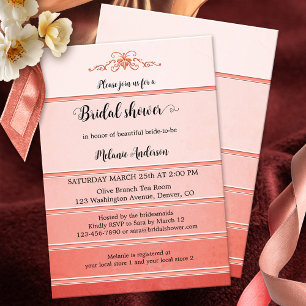Invitation Tonalité rose corail chic sur Fête des mariées ton