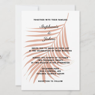 Invitation Tonalité Terre Terracotta Tropical Palm Mariage fe