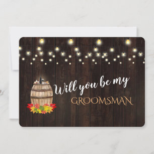 Invitation Tonneau de vin d'automne Veux-tu être mon garçon d