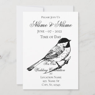 Invitation Tonnerre de chickadee à calotte noire