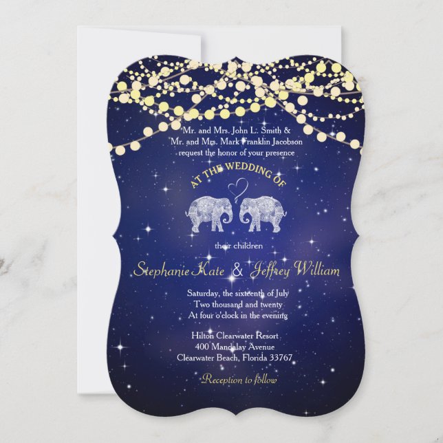 Invitation TONNES D'AMOUR / ECLAIRAGE Nuit Mariage Invite (Devant)