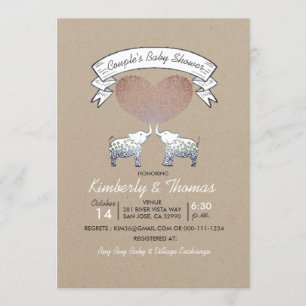 Invitation Tonnes d'amour Neutre Baby shower du couple