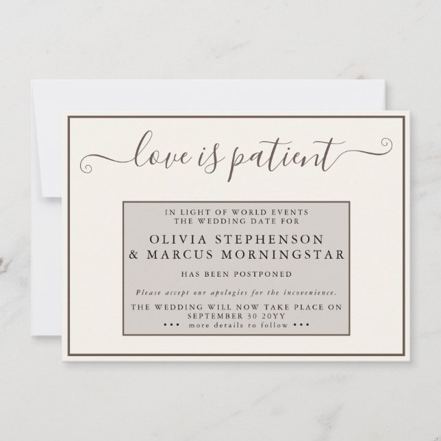 Invitation Tons de Terre Reportée Événement L'amour est patie (Devant)