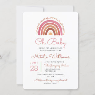 Invitation Tons Mués Boho arc en ciel Oh Baby shower Invitati