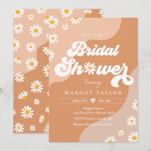 Invitation Tons Muet Rétro Boho Hippy Vibes Fête des mariées