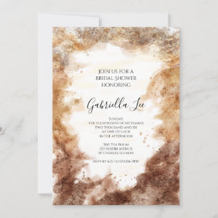 Invitation Tons rouille Fête des mariées Abstraite aquarelle