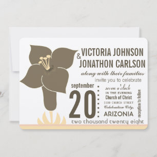 Invitation Tons Terre Art Déco Moderne Lily Mariage