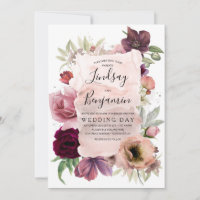 Tons Terre Bourgogne Floral Vintage Mariage