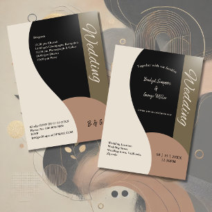 Invitation tons terre simple boho chic mariage