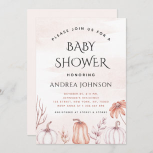 Invitation Tonton chaud Citrouille Automne Baby shower d'auto