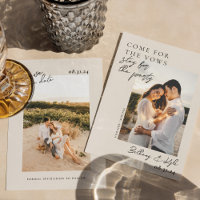 Tonton Neutre Witty Photo Enregistrer La Date Invi
