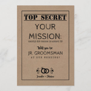 Invitation Top Secret Mission - Junior Groomsman Proposition