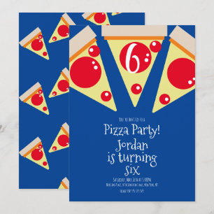 Invitation Topings de la partie de pizza géométrique Annivers