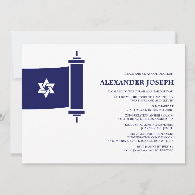 Invitation Torah Bar Mitzvah (Devant)