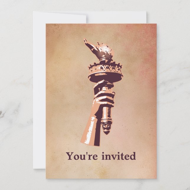 Invitation Torche de la liberté (Devant)