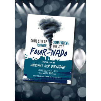 Invitation Tornade Fournaise Tornade Bleu Grunge Anniversaire