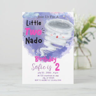 Invitation Tornado Rose Girls 2 Anniversaire Deux Nado Invita