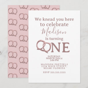 Invitation Torsade de bretzel salé 1er anniversaire