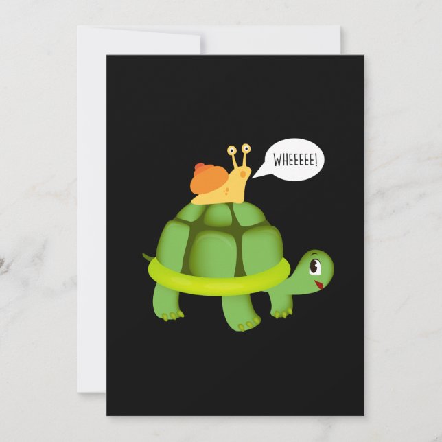 Invitation Tortue adorable de l'escargot (Devant)