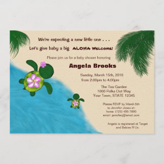 Invitation Tortue adorable d'invitation de baby shower (Honu)