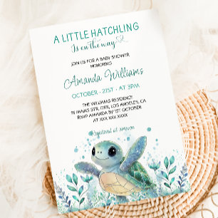 Invitation Tortue de Mer Baby Shower Mignon 