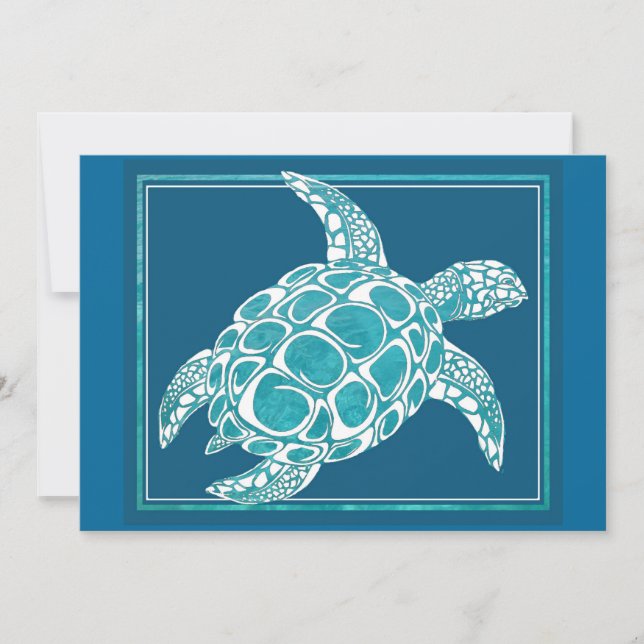 Invitation Tortue de mer d'Aqua (Devant)