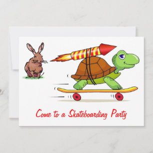 Invitation Tortue et lièvre à propulsion fusée