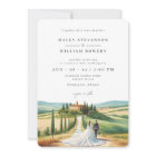 Toscane aquarelle illustration Mariage Skyline