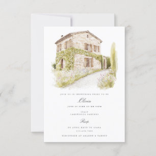 Invitation Toscane Aquarelle Italie Douche nuptiale Invitatio
